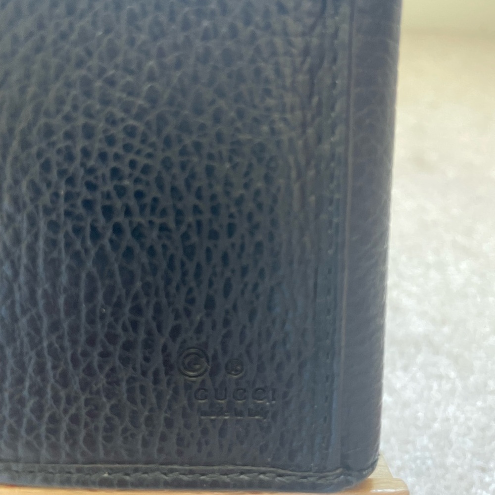 GUCCI Wallet Interlocking G Studs Long GG Canvas & Leather Black Bifold - Picture 8 of 17